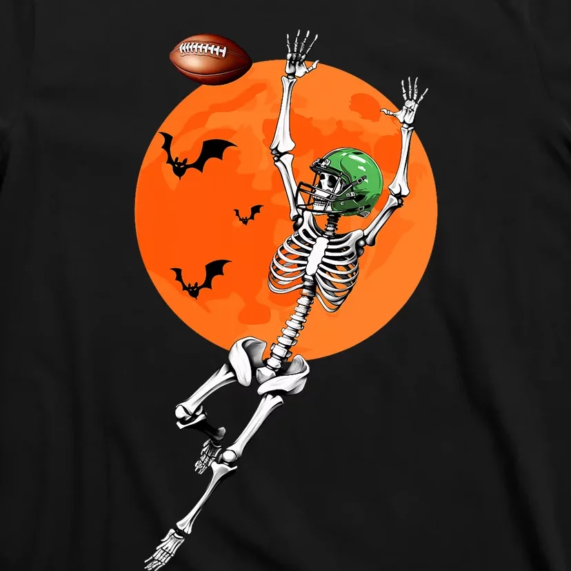 Football Skeleton Halloween Football Player T-Shirt