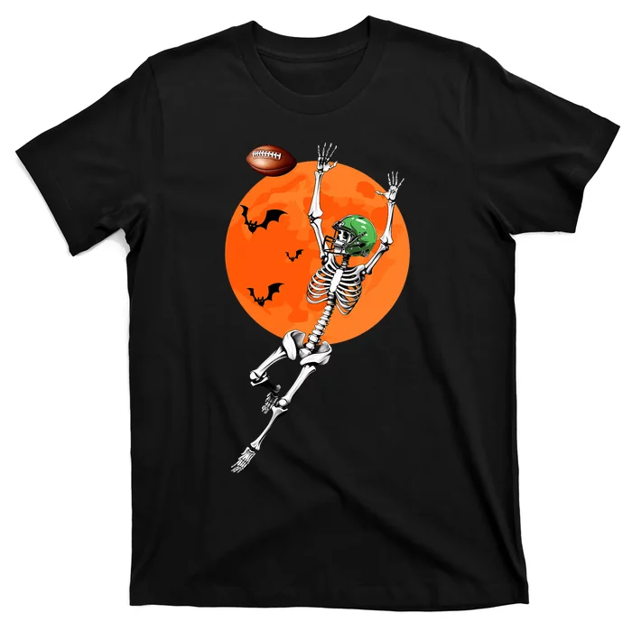 Football Skeleton Halloween Football Player T-Shirt