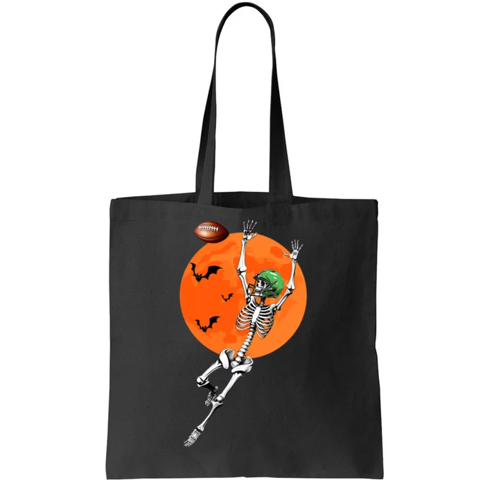 Football Skeleton Halloween Football Player Tote Bag