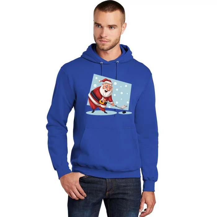 Funny Santa Hockey Player Santa Playing Hockey Santa Hockey Gift Hoodie