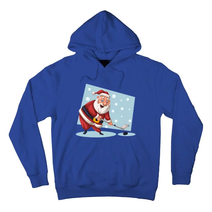 Funny Santa Hockey Player Santa Playing Hockey Santa Hockey Gift Tall Hoodie