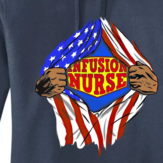 Funny Super Infusion Nurse Hero Job Gift Women's Pullover Hoodie