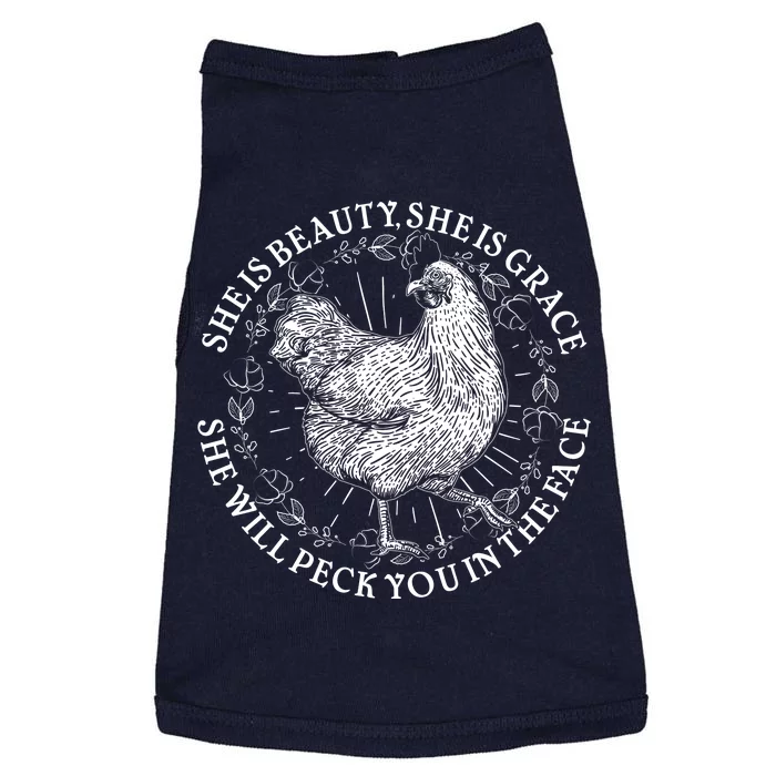 Funny She Is Beauty She Is Grace Vintage Hen Chicken Doggie Tank