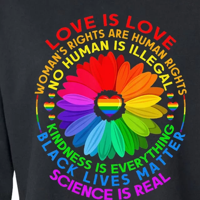 Funny Science Is Real BLM LGBT Pride Black Lives Matter Cropped Pullover Crew