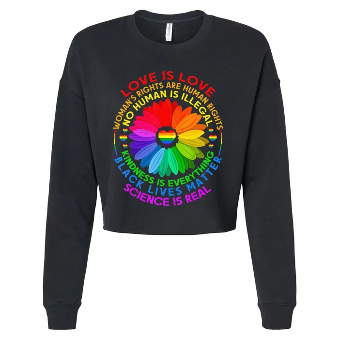 Funny Science Is Real BLM LGBT Pride Black Lives Matter Cropped Pullover Crew