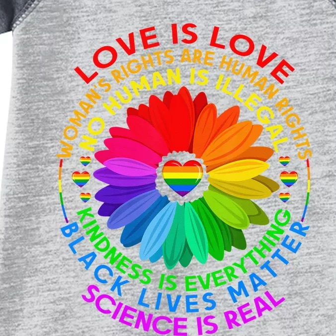 Funny Science Is Real BLM LGBT Pride Black Lives Matter Infant Baby Jersey Bodysuit