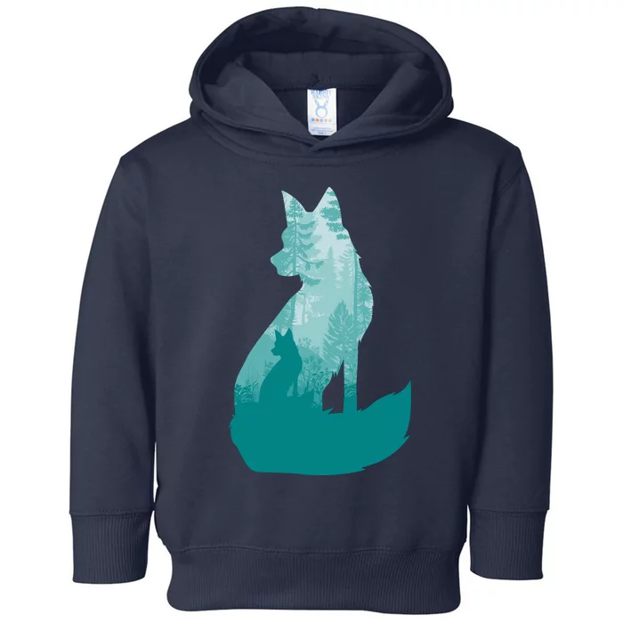 Fox Silhouette In The Forest Animal Hunter Hunting Toddler Hoodie