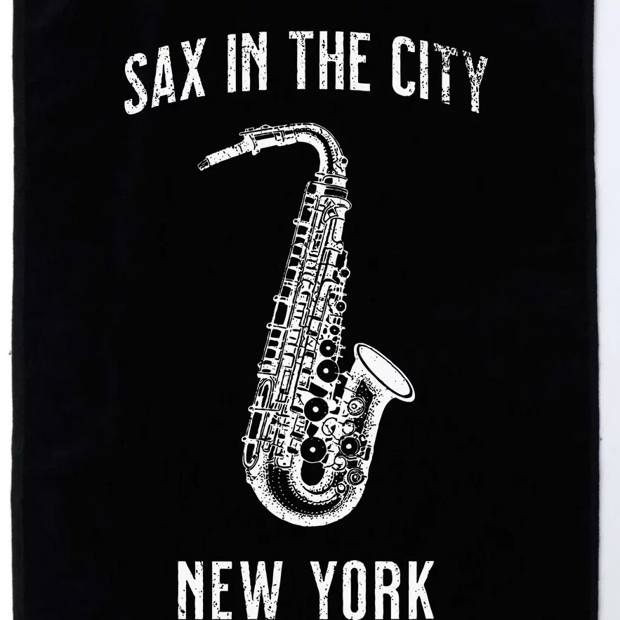 Funny Sax In The City New York Jazz Music Sax Player Design Platinum Collection Golf Towel