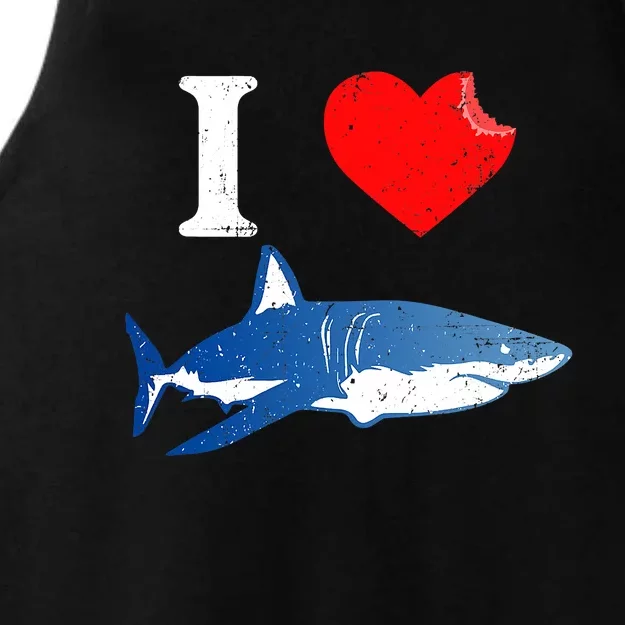 Funny Shark I Love Shark Shark Lover Shark Ladies Tri-Blend Wicking Tank