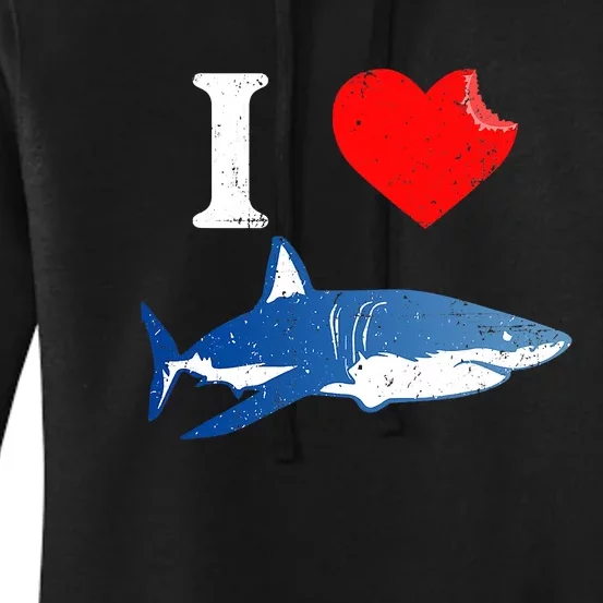 Funny Shark I Love Shark Shark Lover Shark Women's Pullover Hoodie