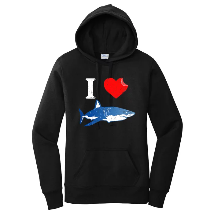 Funny Shark I Love Shark Shark Lover Shark Women's Pullover Hoodie