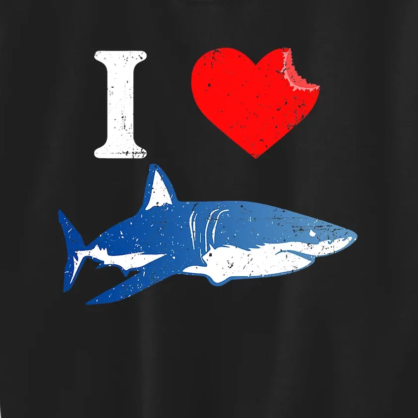 Funny Shark I Love Shark Shark Lover Shark Kids Sweatshirt