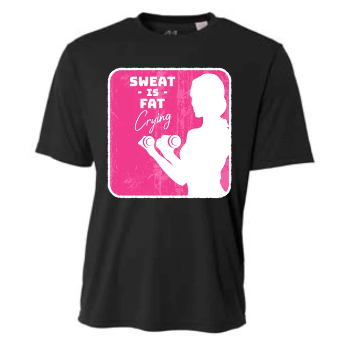 Fitness Sweat Is Fat Crying Gift Cooling Performance Crew T-Shirt