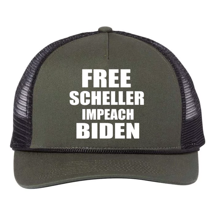 Free Scheller Impeach Biden Retro Rope Trucker Hat Cap