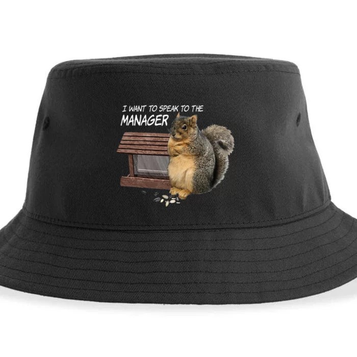 Funny Squirrel I Want To Speak To The Manager Sustainable Bucket Hat