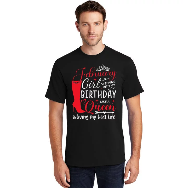 February Stepping into My Birthday Aquarius Queen Tall T-Shirt