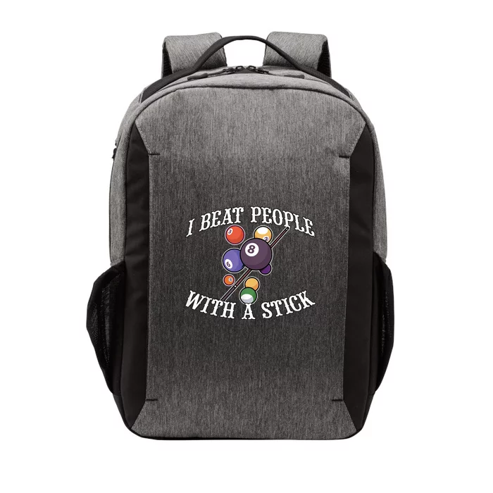 Funny Sport I Beat People With A Stick Billiards Ball Pool Gift Vector Backpack