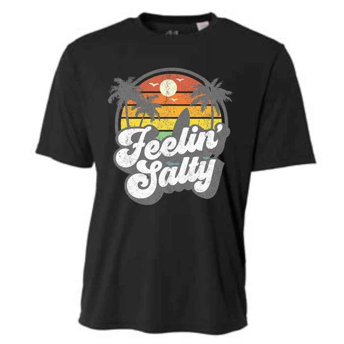 Feeling Salty Island Vacation Surfing Palm Cooling Performance Crew T-Shirt