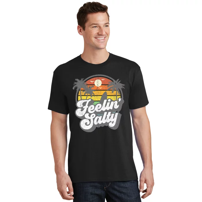 Feeling Salty Island Vacation Surfing Palm T-Shirt