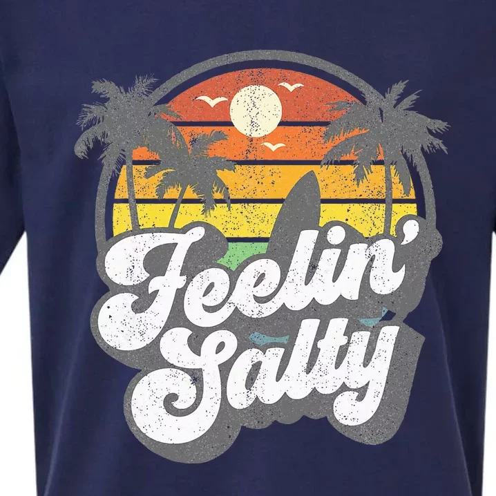 Feeling Salty Island Vacation Surfing Palm Sueded Cloud Jersey T-Shirt