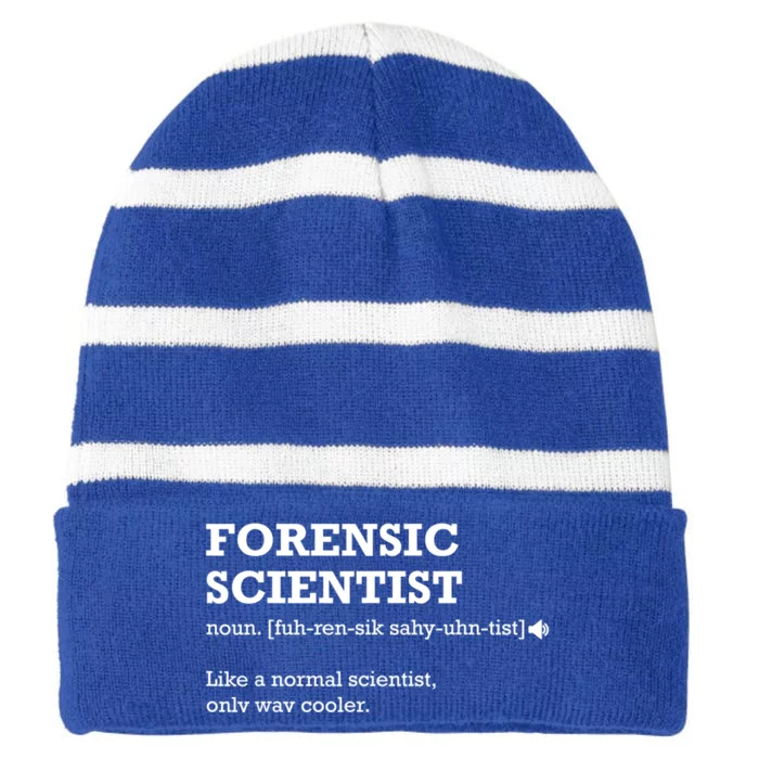 Forensic Scientisgift Idea For Forensic Scientist Striped Beanie with Solid Band