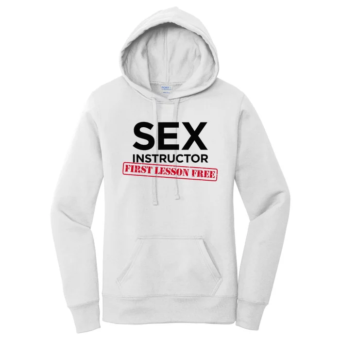 Funny Sex Instructor First Lesson Free Bachelorette Women's Pullover Hoodie