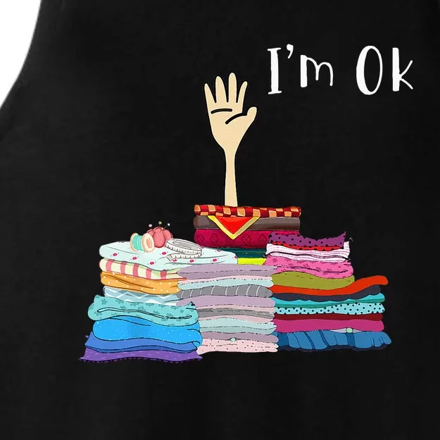 Funny Sewing I'm Ok Hand Sewing Lovers Ladies Tri-Blend Wicking Tank