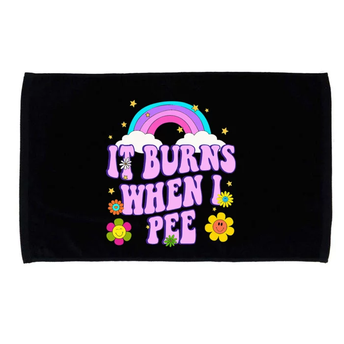 Funny Sarcastic Ironic It Burns When I Pee Inappropriate Microfiber Hand Towel