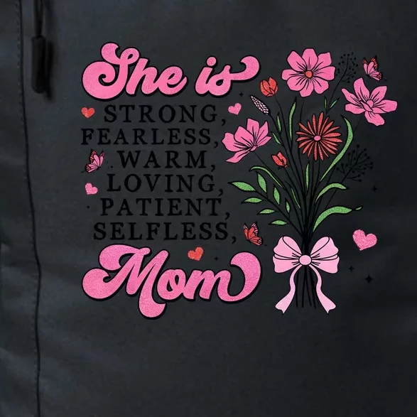 Flowers She Is Mom Mama Quotes Daily Commute Backpack