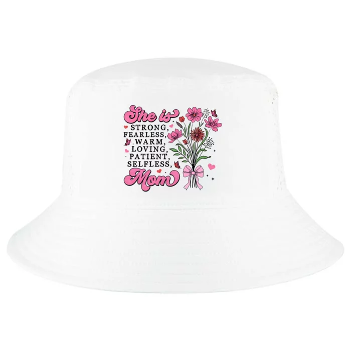 Flowers She Is Mom Mama Quotes Cool Comfort Performance Bucket Hat