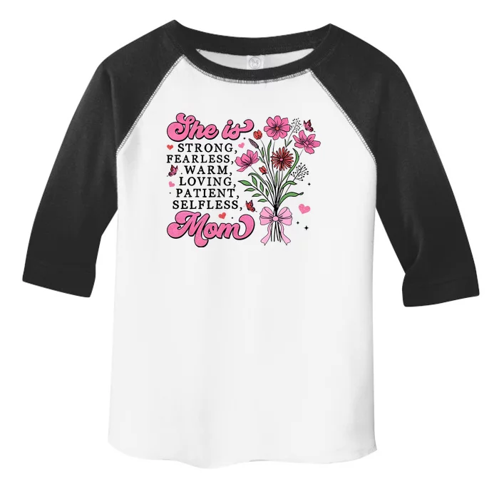 Flowers She Is Mom Mama Quotes Toddler Fine Jersey T-Shirt