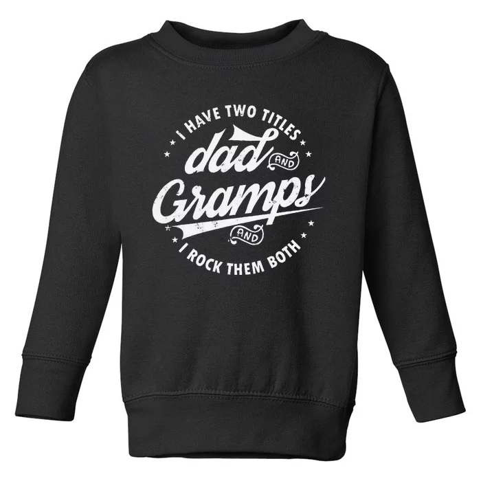 Funny Saying I Have Two Titles Dad & Gramps I Rock Them Both Toddler Sweatshirt