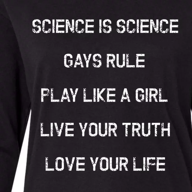 Funny Science Is Real Live Your Truth Gift Womens Cotton Relaxed Long Sleeve T-Shirt