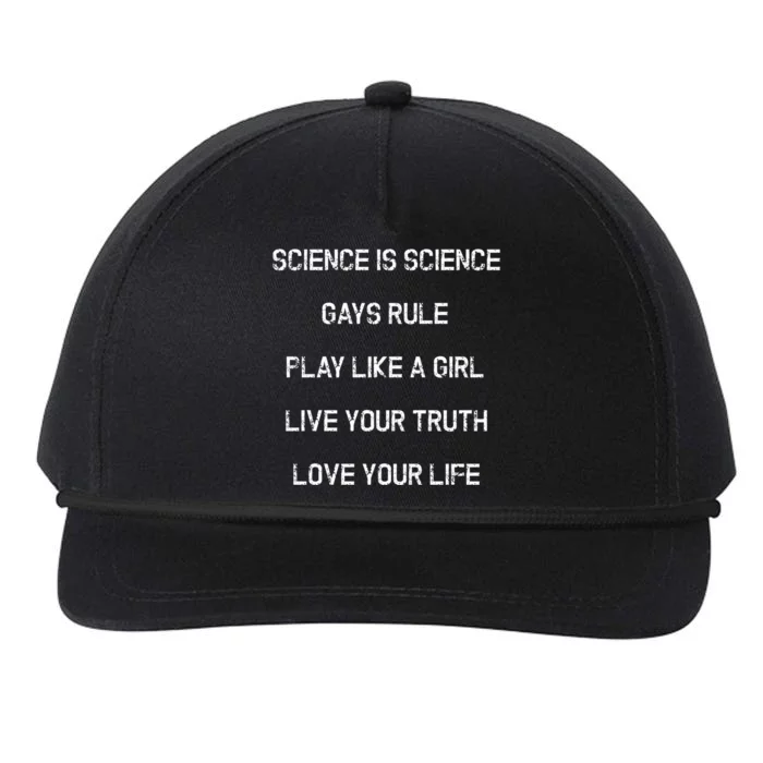 Funny Science Is Real Live Your Truth Gift Snapback Five-Panel Rope Hat