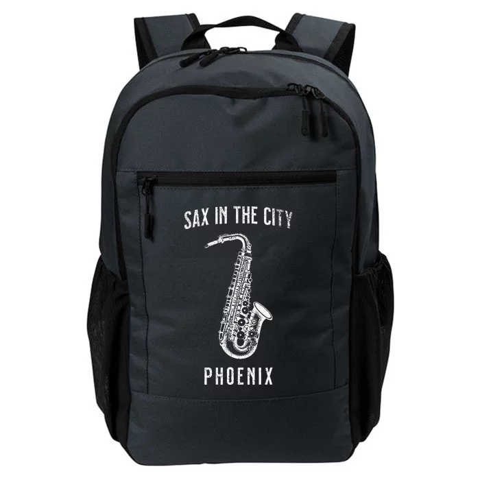 Funny Sax In The City Phoenix Jazz Music Sax Player Design Daily Commute Backpack