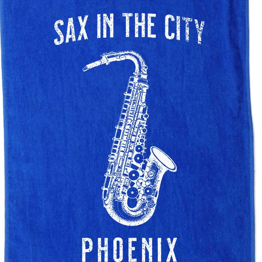 Funny Sax In The City Phoenix Jazz Music Sax Player Design Platinum Collection Golf Towel