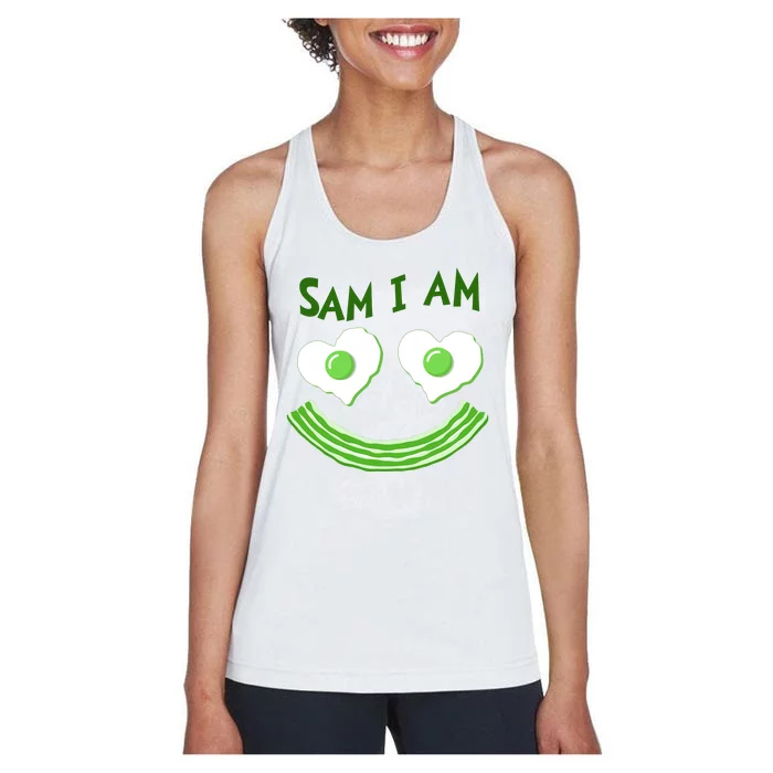 Funny Sam I Am Reading Fan Book Lover Women's Racerback Tank