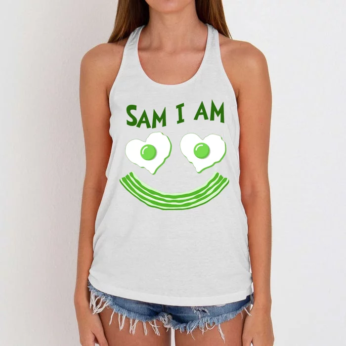 Funny Sam I Am Reading Fan Book Lover Women's Knotted Racerback Tank