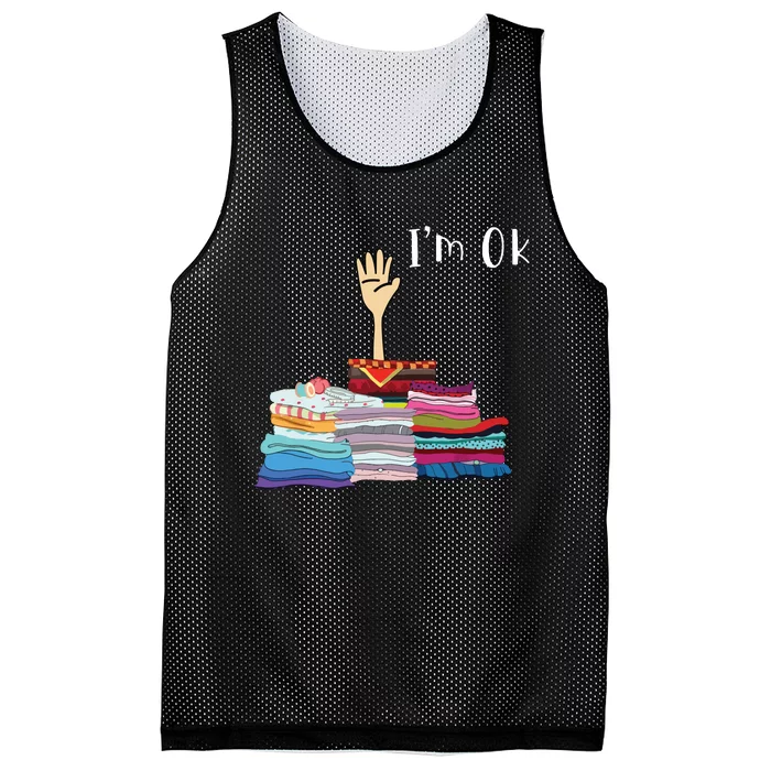 Funny Sewing Im Ok Hand Sewing Lovers Gift Mesh Reversible Basketball Jersey Tank