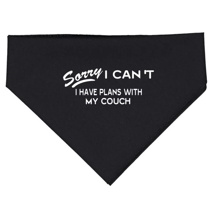 Funny Sorry I Cant I Have Plans With My COUCH USA-Made Doggie Bandana