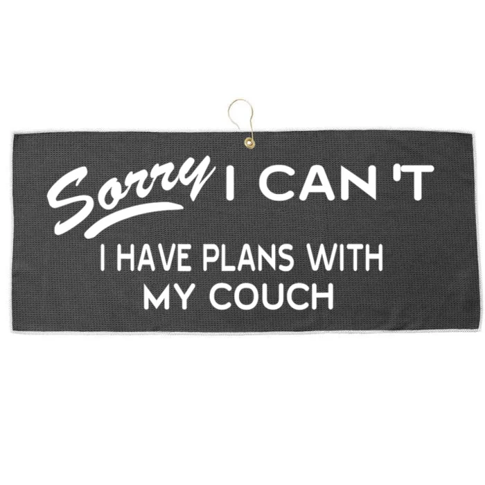 Funny Sorry I Cant I Have Plans With My COUCH Large Microfiber Waffle Golf Towel