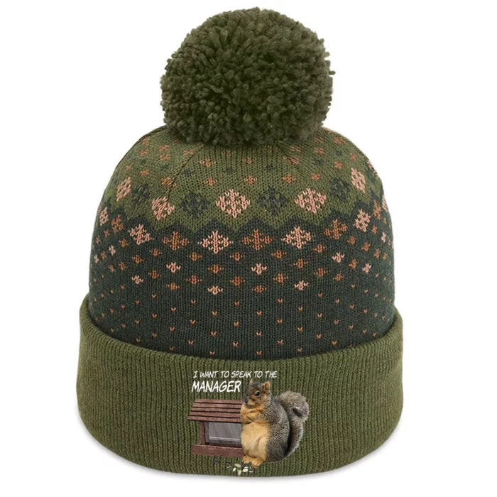 Funny Squirrel I Want To Speak To The Manager The Baniff Cuffed Pom Beanie