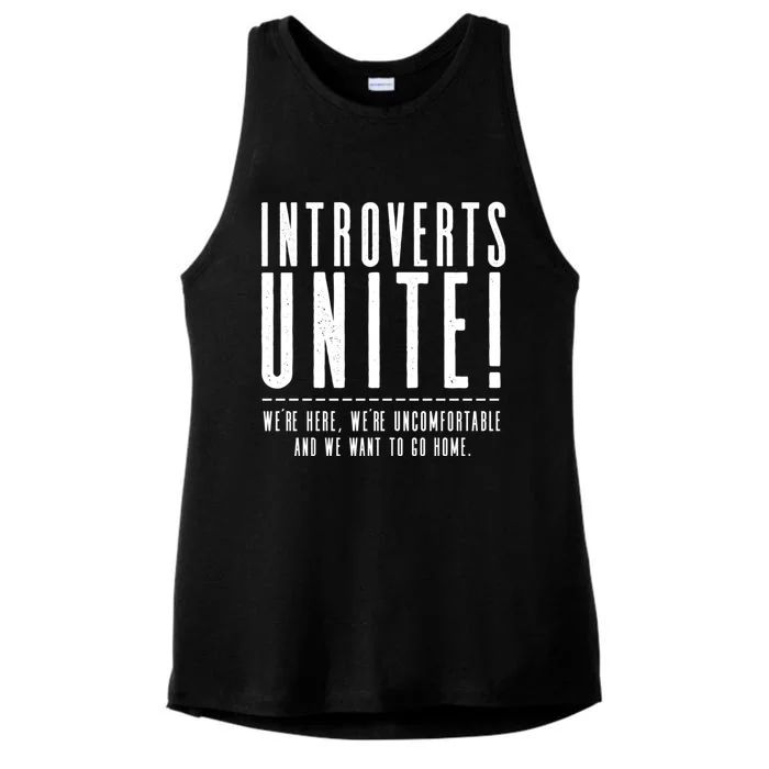 Funny Sarcastic Introvert Introverts Unite! Ladies Tri-Blend Wicking Tank