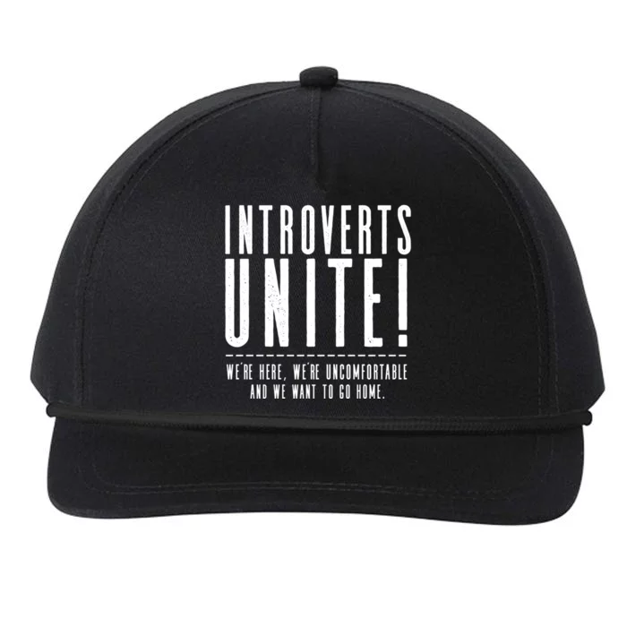 Funny Sarcastic Introvert Introverts Unite! Snapback Five-Panel Rope Hat