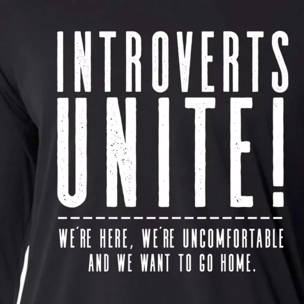 Funny Sarcastic Introvert Introverts Unite! Cooling Performance Long Sleeve Crew