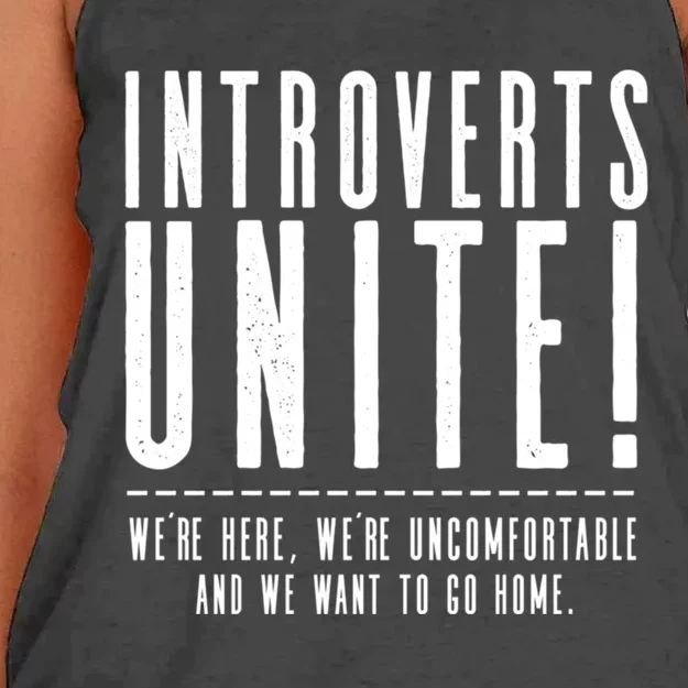 Funny Sarcastic Introvert Introverts Unite! Women's Knotted Racerback Tank