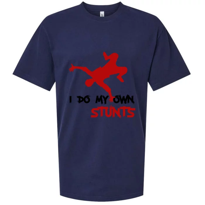 Funny Ski I Do My Own Stunts Skiing Gifts For Men & Women Sueded Cloud Jersey T-Shirt