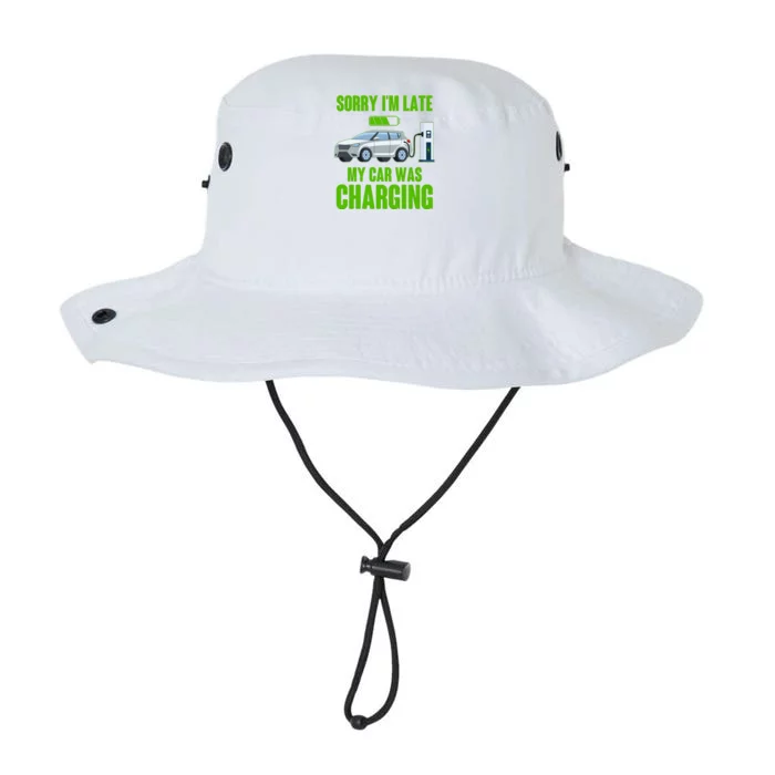 Funny Sorry Im Late My Car Was Charging Legacy Cool Fit Booney Bucket Hat