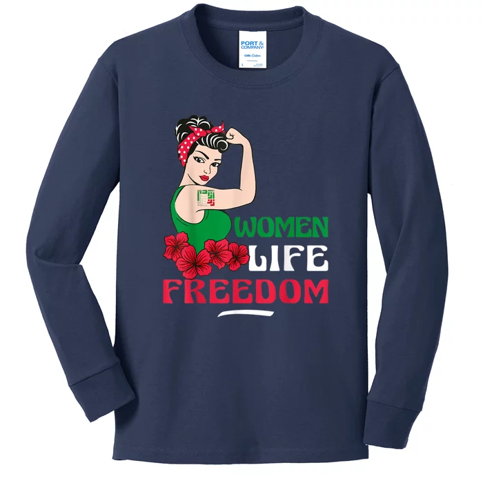 Freedom Support Iran Women Life Kids Long Sleeve Shirt