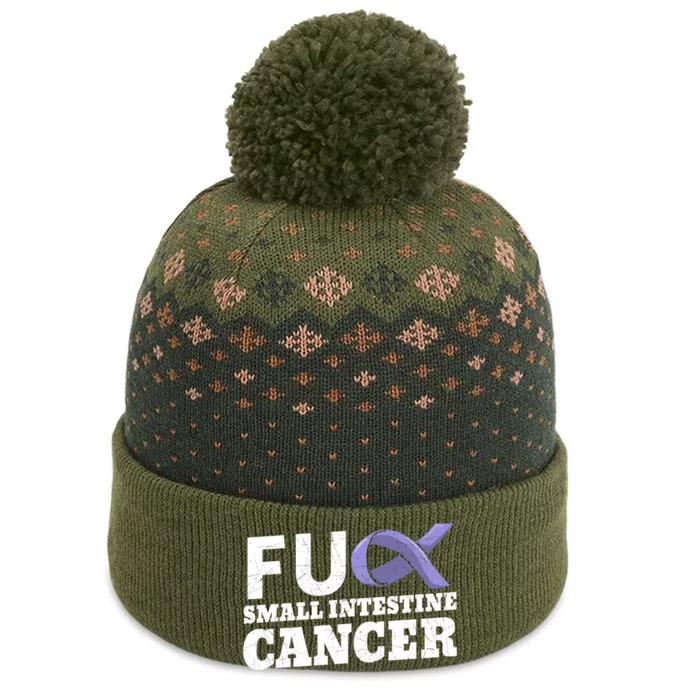 Fuck Small Intestine Cancer Bowel Cancer Awareness Duodenal Cute Gift The Baniff Cuffed Pom Beanie